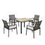Ensemble de table de salle à manger toutes saisons 5 pièces, ensemble de conversation pour patio avec trou pour parasol et extérieur en rotin