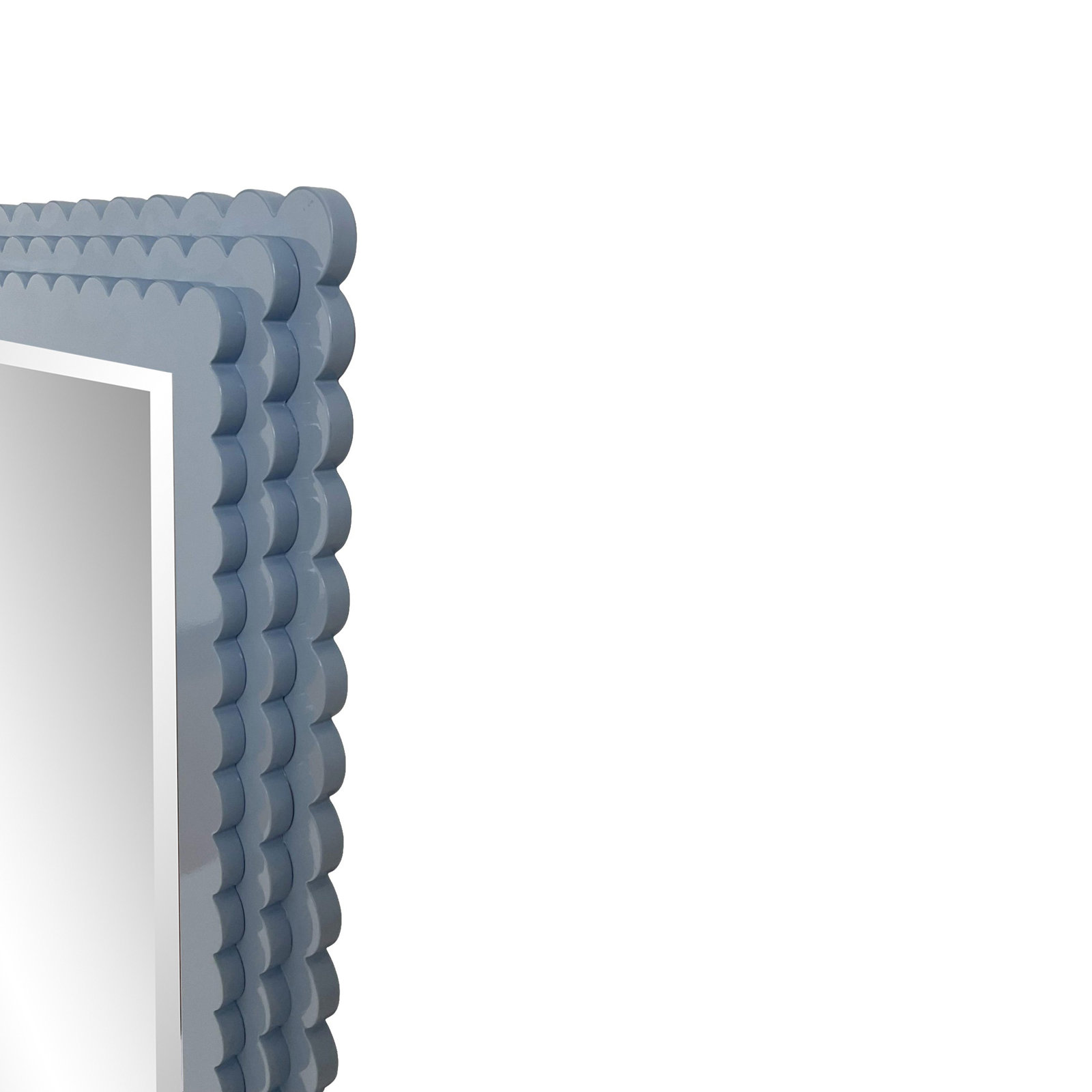 Pastel Scallop Mirror Blue, Blue