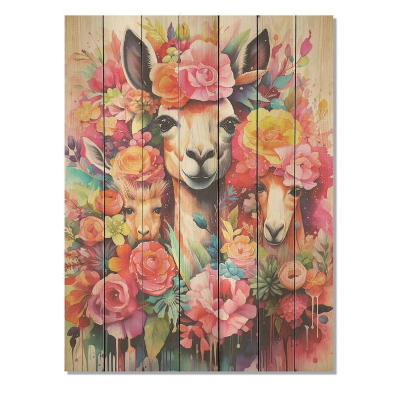 Alpaca Popart Woolen Elegance II - Alpaga sur bois imprimé, H 32 po x l 24 po
