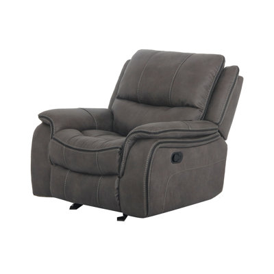 42.4" W Transitional Glider Recliner, Dark Gray