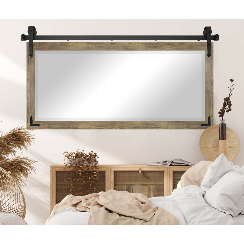 Neace Flat Mirror, 32" H x 66" W, Brown