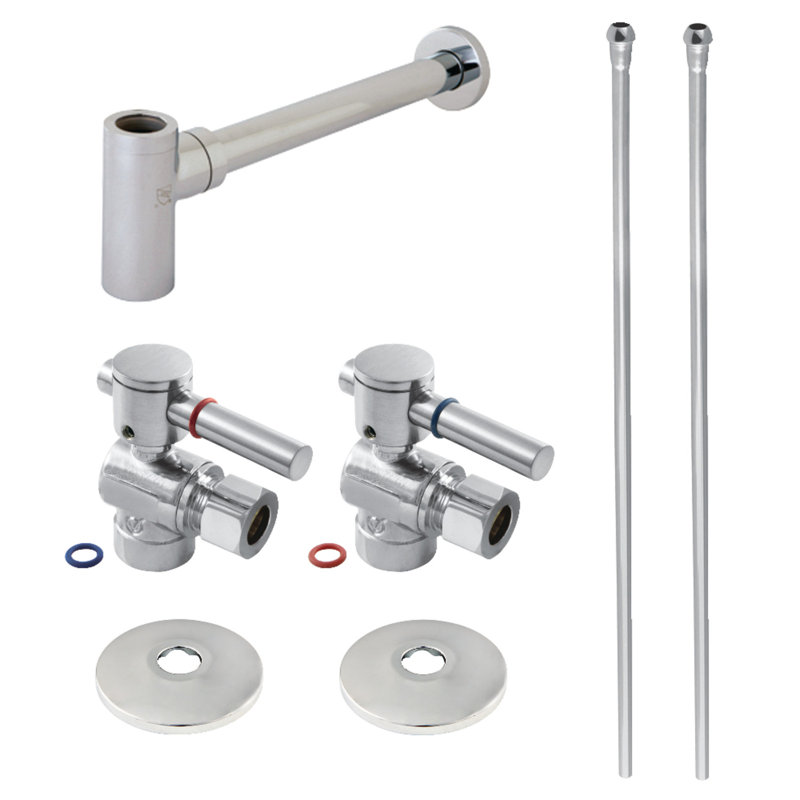 Ensemble de fournitures de plomberie moderne Kingston Brass Trimscape, Chrome poli