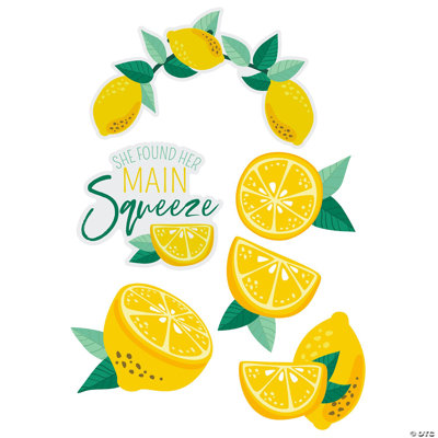 12 – 16 Inch Lemon Main Squeeze Bridal Shower Wall Cutouts - 6 Pc.