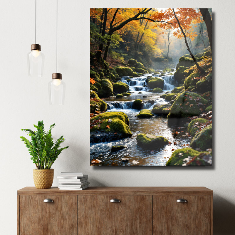 Forêt d'automne, art mural en verre trempé, 30" H x 20" W