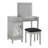 Depuy Contemporary Vanity Set with Mirror and Padded Matching Stool