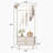 37.4"Modern Gray Minimalism Solid Wood Clothes Rack,2-Drawer