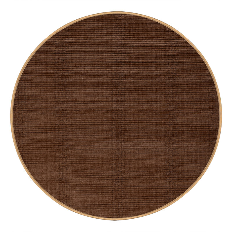 Tapis brun uni lavable à la machine, Rond 3 pi