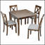Ensemble de table de salle à manger élégant en bois 5 pièces avec 4 chaises, spacieux et moderne pour tout espace de vie-181961494-181961496