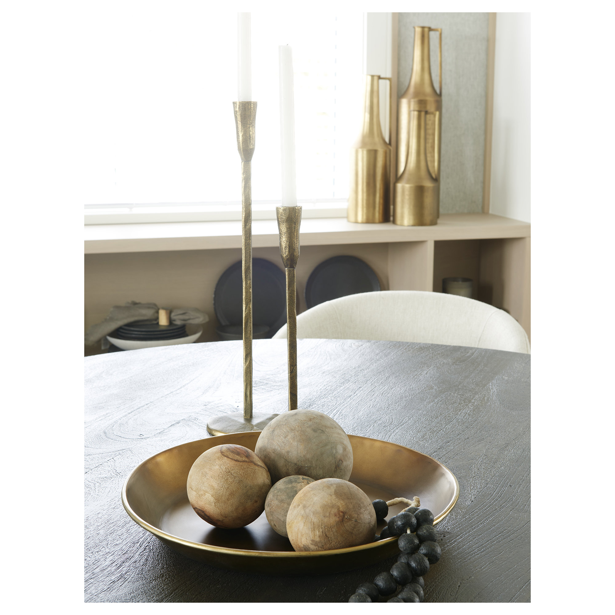 Ardis Metal Tray - Set of 1, 1.5" H x 16" W x 16" D