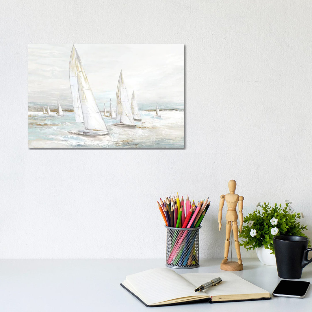Windswept Sails I by Eva Watts - Wrapped Canvas Painting