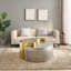 Table basse moderne de style contemporain avec structure en métal et argent doré