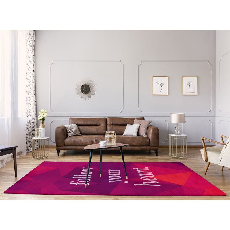 Tapis en faux gemme suivre votre citation cardiaque polychenille, Rectangle 9 pi x 12 pi