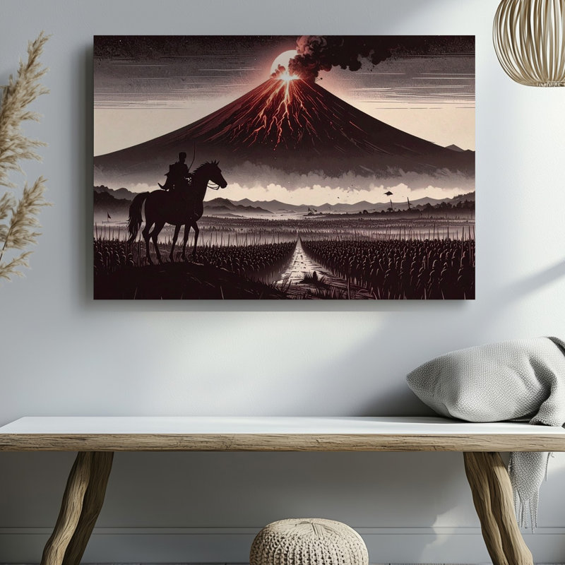 Toile apocalyptique «Cavalier et monochrome», art mural, H 9 po x l 12 po