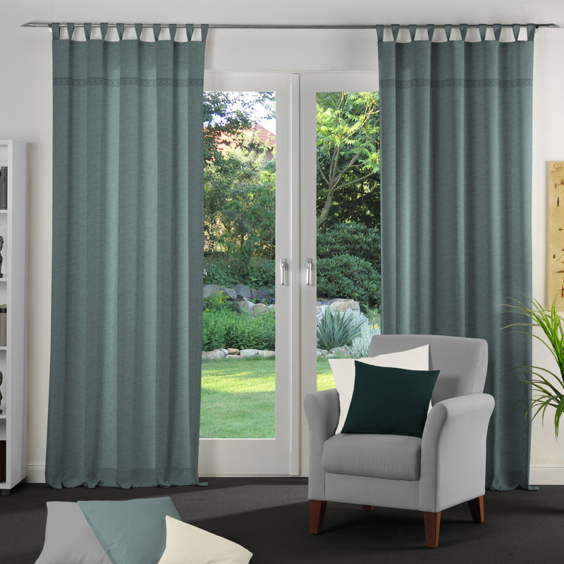 Vorhang Salley mit Schlaufen (1 Stück), blickdicht, 132cm Width x 255cm Drop, Green