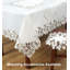 Chemin de table en dentelle blanche avec broderie ajourée élégante pour table de salle à manger et décoration de Noël de table