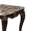 Table de bout Ery, bois brun noyer foncé, détails sculptés, 28 po