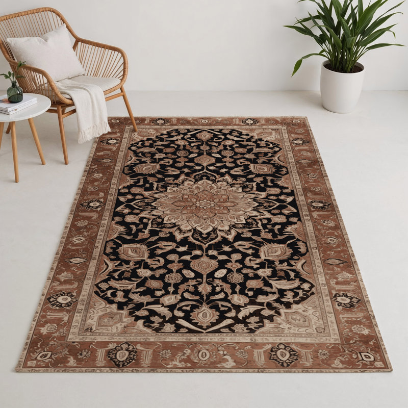 Tapis d'intérieur et d'extérieur brun Persian, Rectangulaire 3 pi x 5 pi