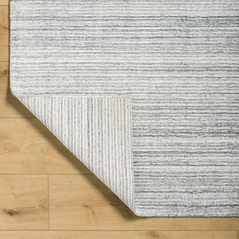 Tapis gris clair noué à la main Lilah, Rectangle 12 pi x 15 pi
