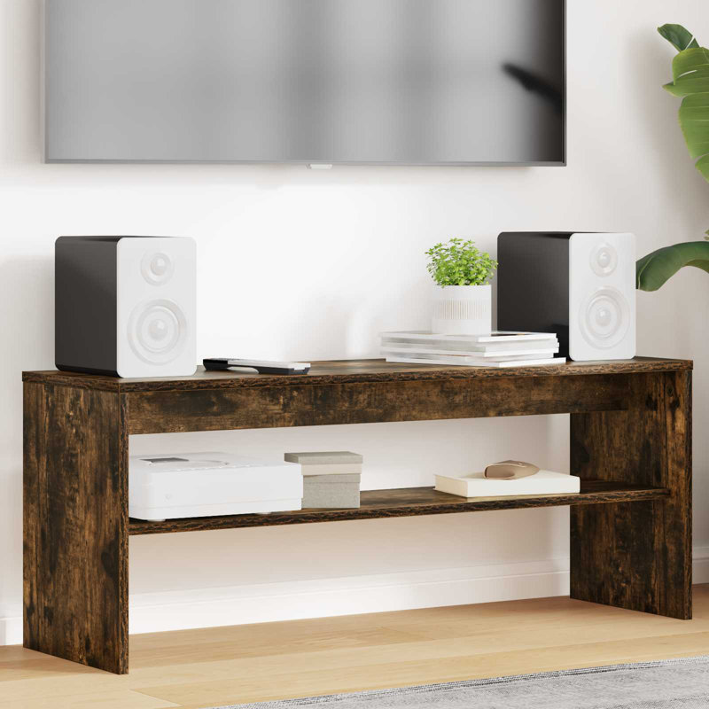 Unfinished TV Stand, 40cm H x 100cm L x 30cm W, Smoked Oak