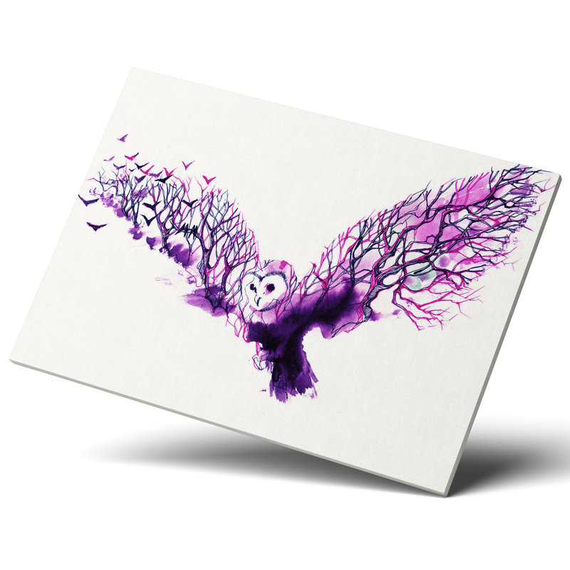 Abstract Barn Owl - Wrapped Canvas Painting