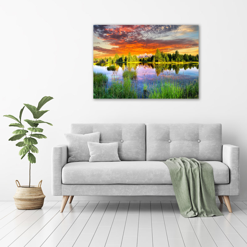 River In The Forest - Unframed Art Prints on Glass