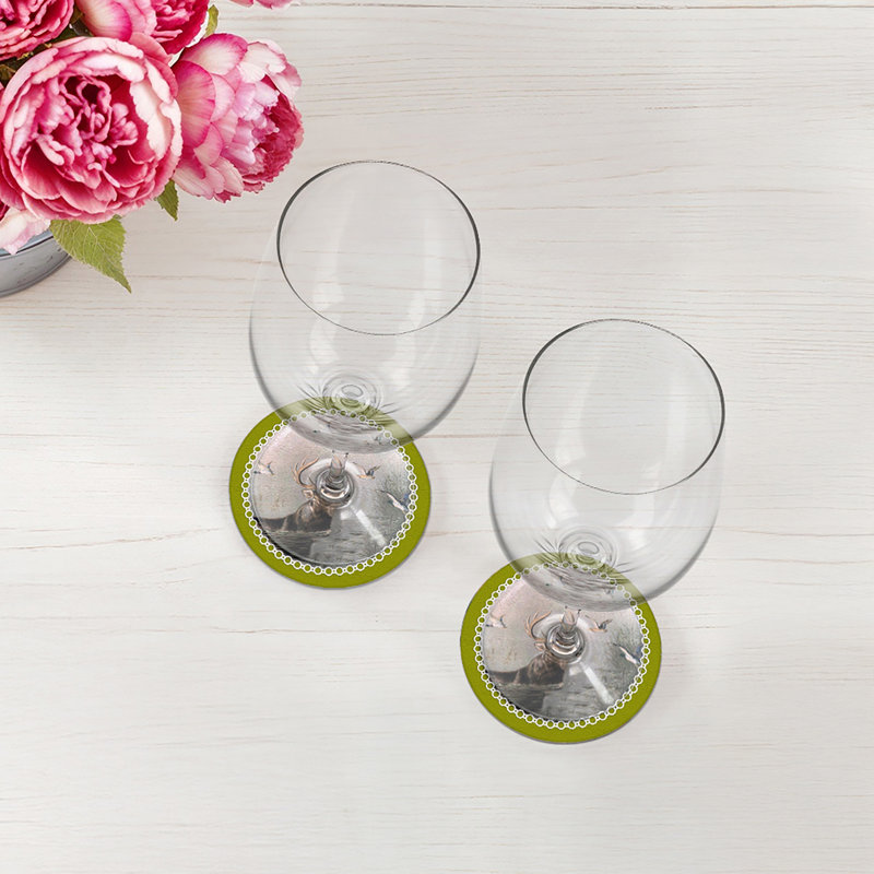 Sous-verres anglais en cuir Chartreuse, Chartreuse