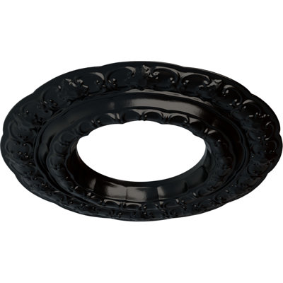 Médaillon de plafond Endurathane Genevieve, DE 16 1/8 po x P 3 1/2 po x P 7/8 po (convient aux auvents jusqu'à 3 1/2 po), fini laiton peint à la main