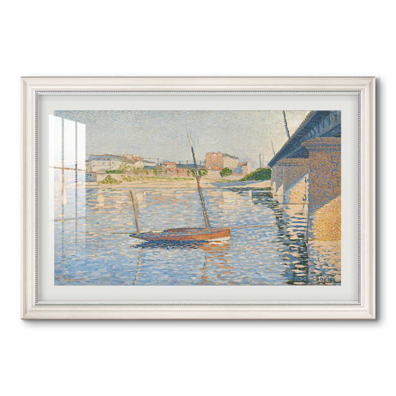 Le Clipper, Asnières, 1887-Paul Signac-Impression encadrée personnalisée, 28x40 INNER SIZE, Framed Print with Mat