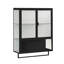 Armoire murale contemporaine Arona pour chambre à coucher et bureau - Buffet noir moderne avec tablette amovible