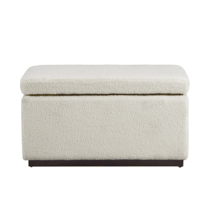 Repose-pieds standard avec rangement Atreju, Polyester à 100 % naturel, Noyer foncé