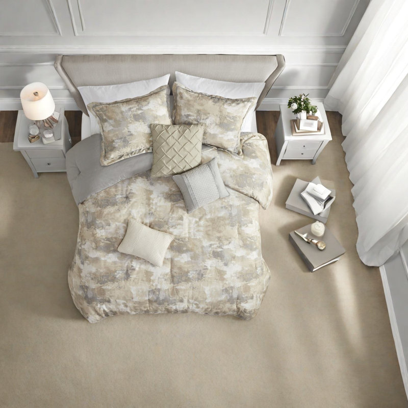 Ensembles de literie de luxe moderne, mélange de coton pour très grand lit, chic décoration intérieure