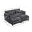 Zuri Upholstered 2-Seater Sectional Sofa with Ottomans-800118685