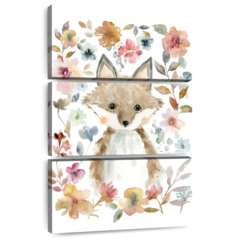 Brampt fleurs et amis renard, H 32 po x l 20 po