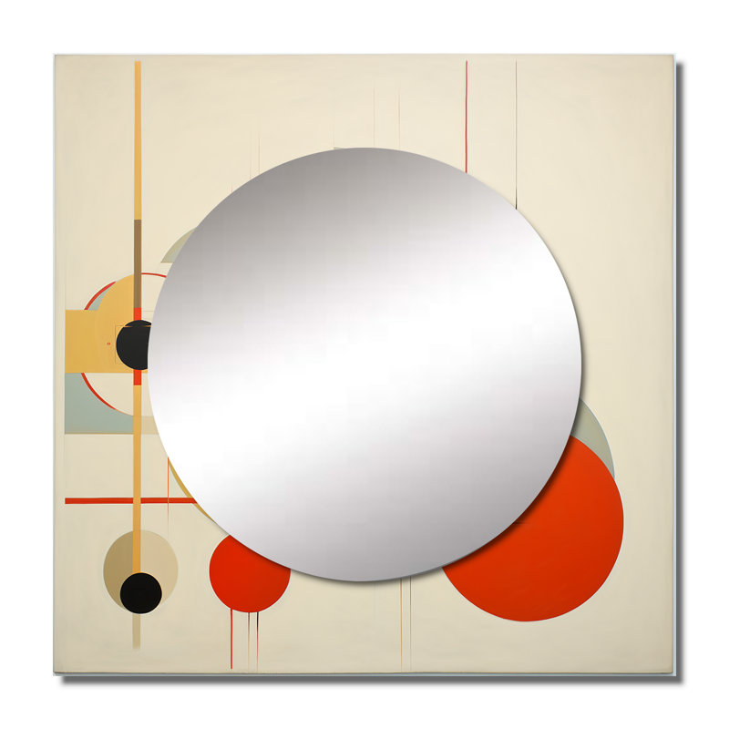 Deshorie - Miroir carré moderne Mid-Century pour salle de bain, 23 po x 23 po