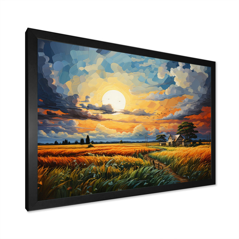 «Blue Prairies Whispers», impression sur toile, H 30 po x l 40 po x P 1,5 po, Cadre photo noir