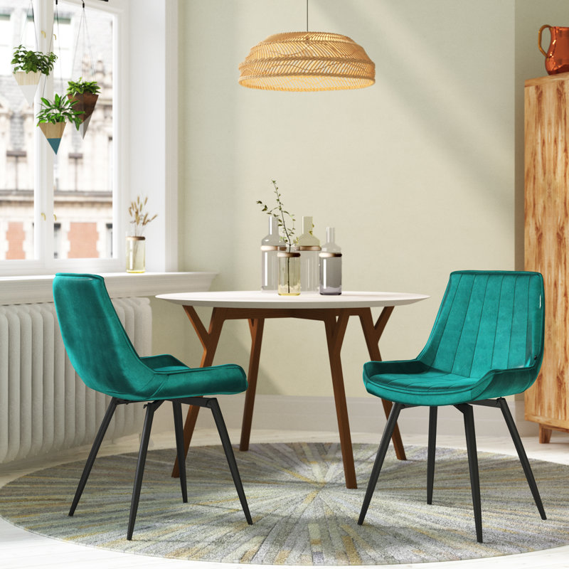 Pyle 47cm H Velvet Upholstered Side Chair, Green