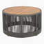 Ensemble de table rustique industrielle de 2, table basse et table d'appoint avec design en corde tissée, ensemble de table moderne et fonctionnel pour le salon et la maison - gris corde-1043680735