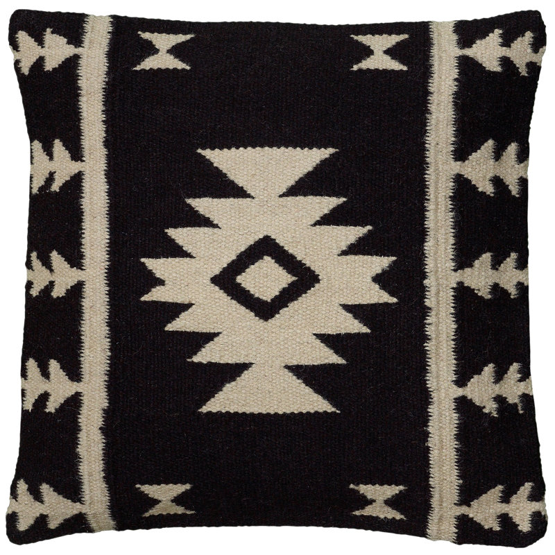 Housse de coussin en laine Donner, Noir