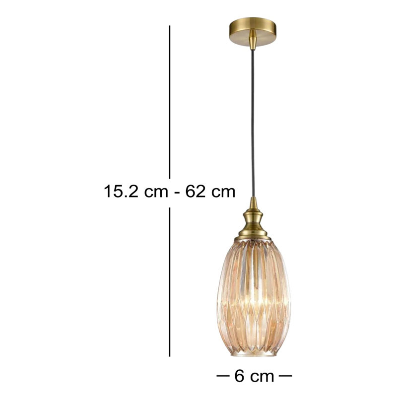 Harvey-Lee 1 - Light Single Pendant, Black/Bronze, Amber