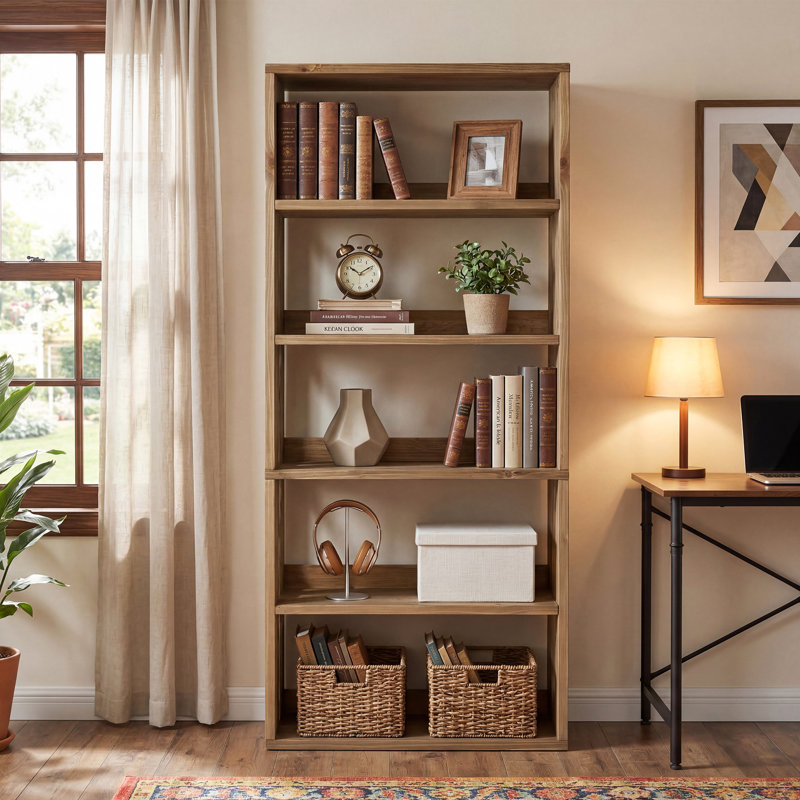 70.87cm H x 31.5cm W Solid Wood Bookcase