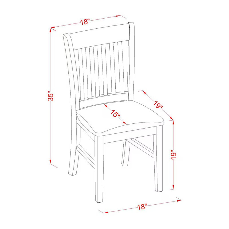 Norfolk Kitchen Dining Chairs - Linen Fabric Wood Chairs, Set of 2, Oak, Off White, Oak