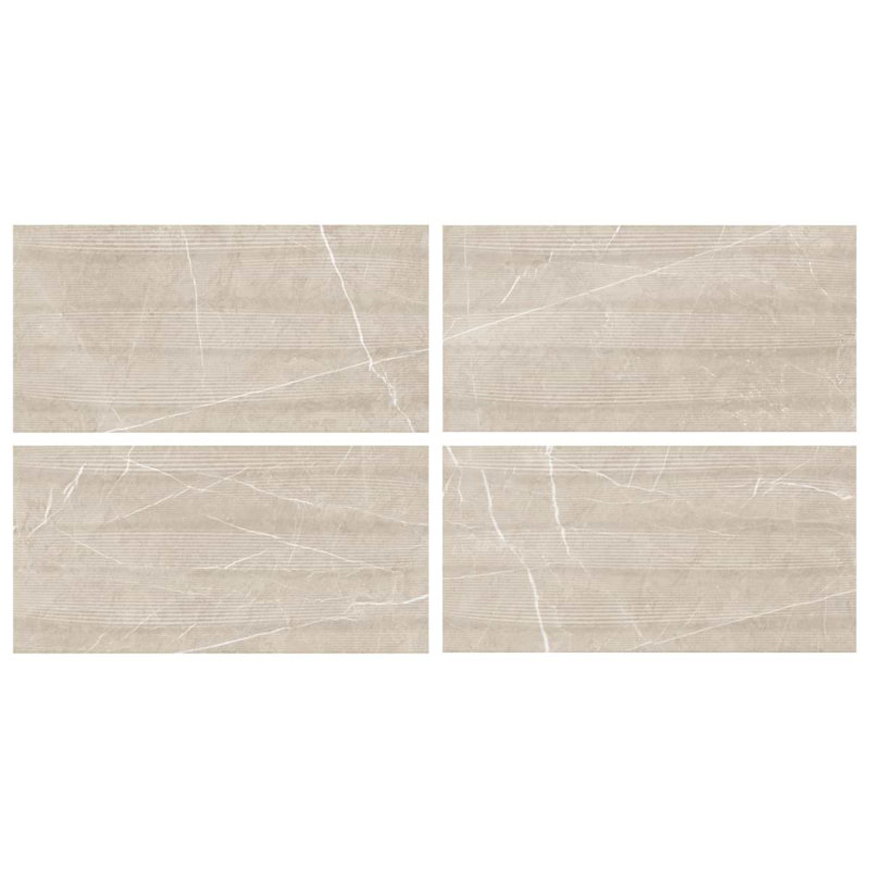 Autograph Vibe 24X48 3D TeXtured Marble Look Matte Porcelain Tile, Caldia Oro White