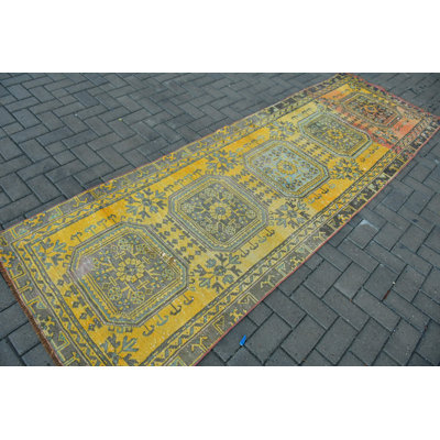 Handwoven Vintage Turkish Runner Rug Ideal for Hallways and Narrow Spaces in Traditional Home Decor