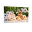 Bougies à la mode, pierres, fleurs, serviettes, fond en bambou, spa paisible-1642568199