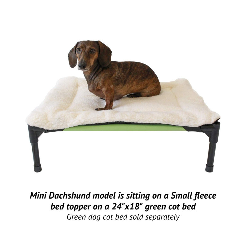 Small White Microfleece Topper for Elevated Dog Cot