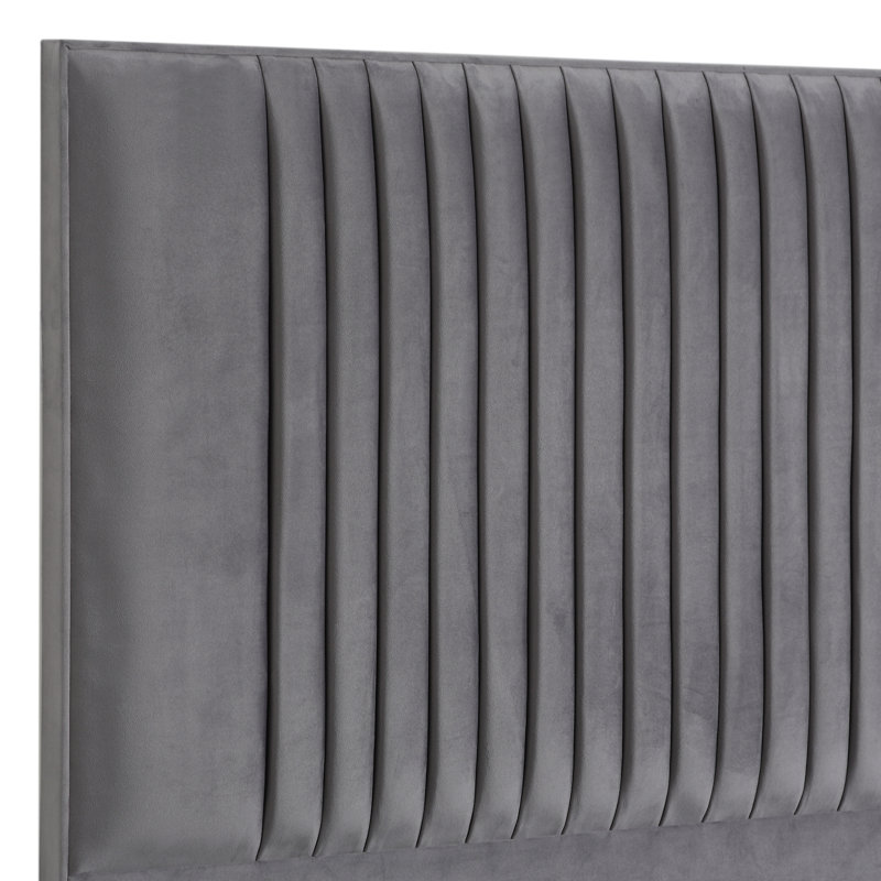 Rine Upholstered Headboard, Plush Steel, Kingsize (5'), Velvet