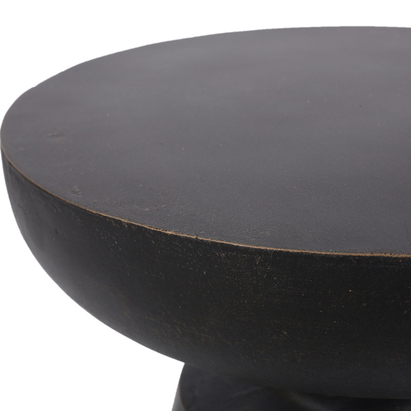 Table de bout de patio en béton léger, cuivre, look minimaliste, sans assemblage, finition latérale en cuivre facile à entretenir, mouvement moderne
