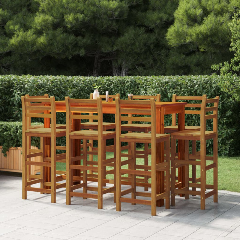 Bar Set Wood Frame Material, Brown