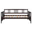 Lit de jour moderne simple en bois massif, canapé-lit multifonctionnel avec finition espresso, durable et peu encombrant-118390216