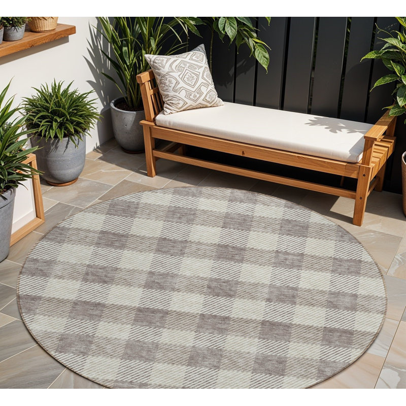 Tapis rond 8 po gris